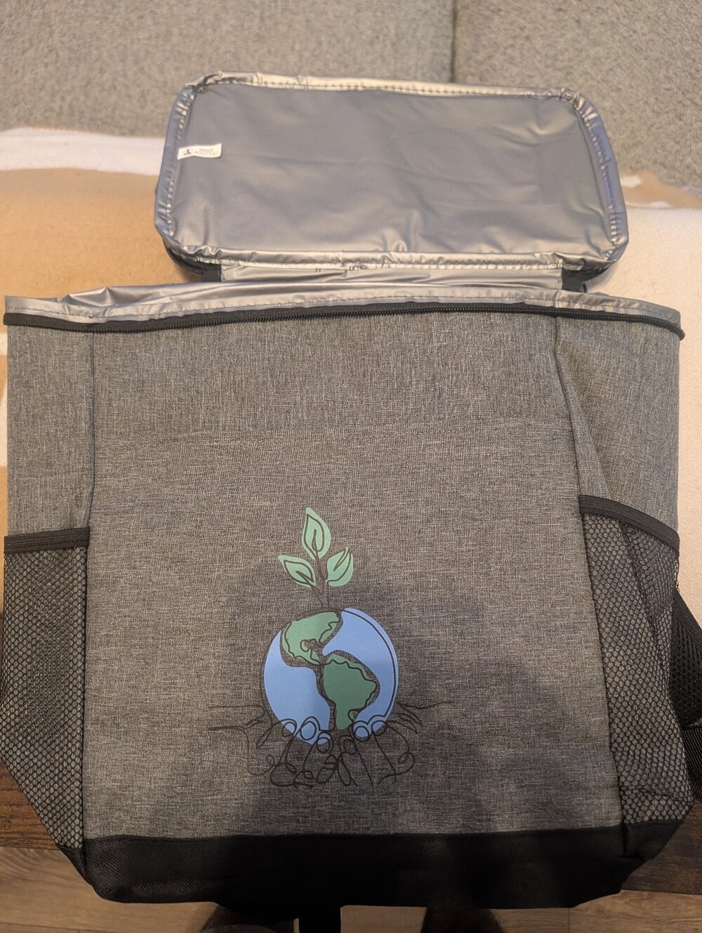 Grey Earth Graphic Cooler Backpack